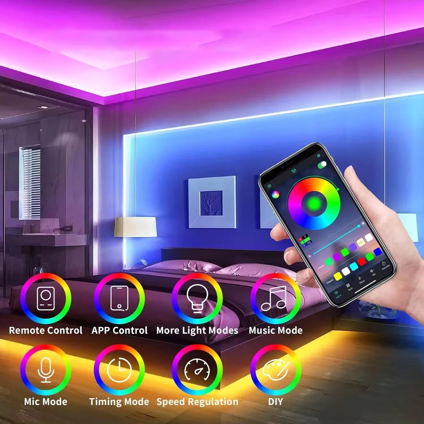 RGB LED Strip Lights 5M — Smart WiFi | Works with Alexa & Google Home